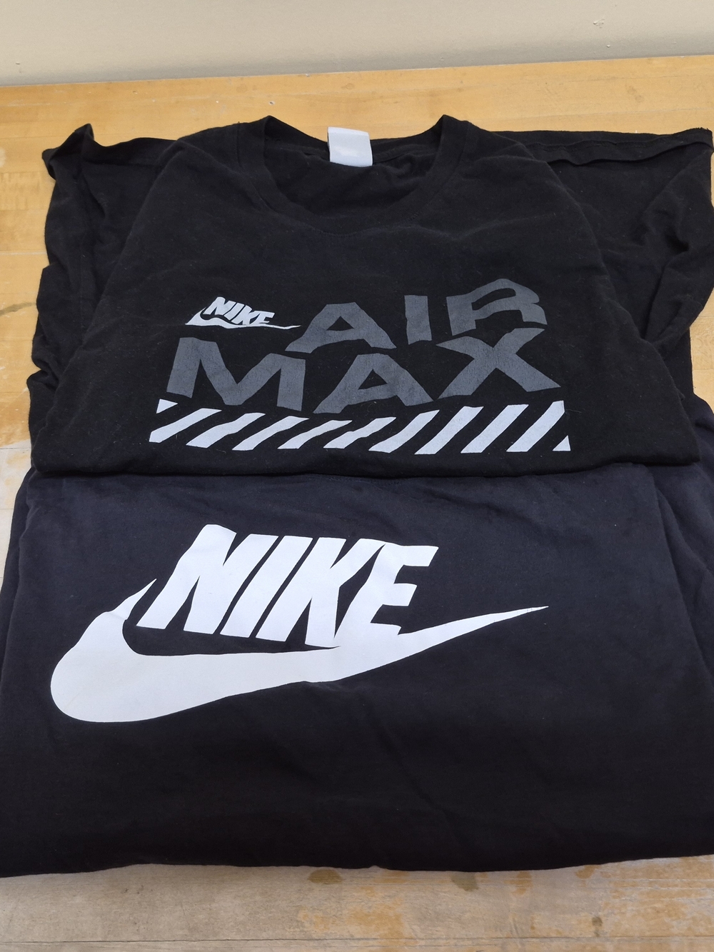 Bundle Of Nike Black T-Shirts with White Swoosh and Printed Logo